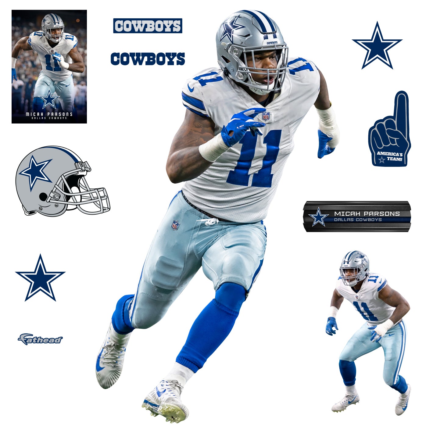 Micah Parsons - RealBig Collection - Official NFL - Dallas Cowboys - Reusable Vinyl Wall Decals #1