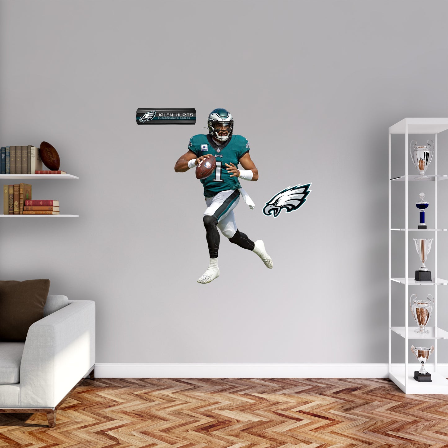 Jalen Hurts No.1 - RealBig Collection - Official NFL - Philadelphia Eagles - Reusable Vinyl Wall Decals