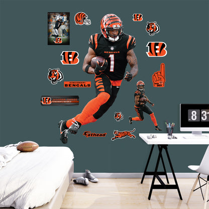 Ja'Marr Chase - RealBig Collection - Official NFL - Cincinnati Bengals - Reusable Vinyl Wall Decals #2