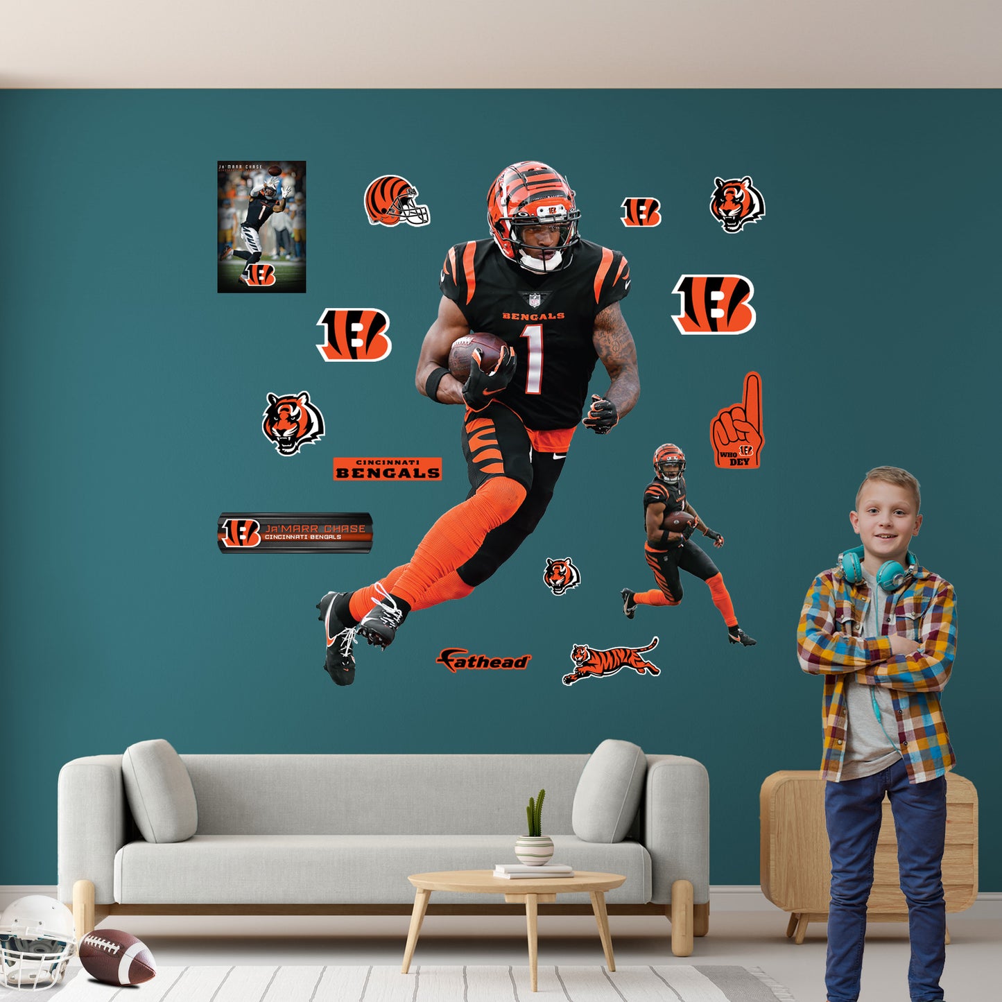 Ja'Marr Chase - RealBig Collection - Official NFL - Cincinnati Bengals - Reusable Vinyl Wall Decals #2