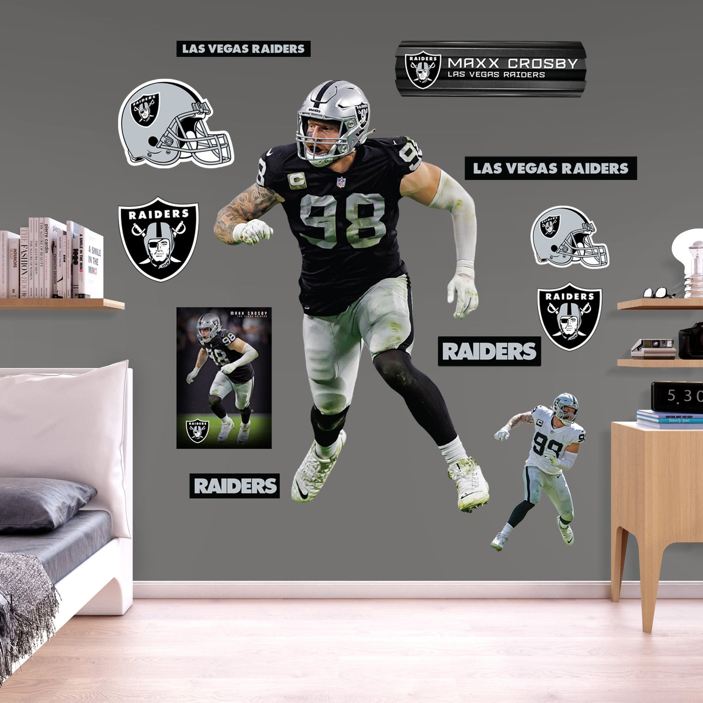 Maxx Crosby - RealBig Collection - Official NFL - Las Vegas Raiders - Reusable Vinyl Wall Decals #2