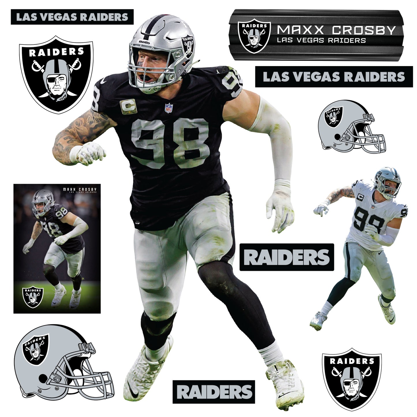 Maxx Crosby - RealBig Collection - Official NFL - Las Vegas Raiders - Reusable Vinyl Wall Decals #2