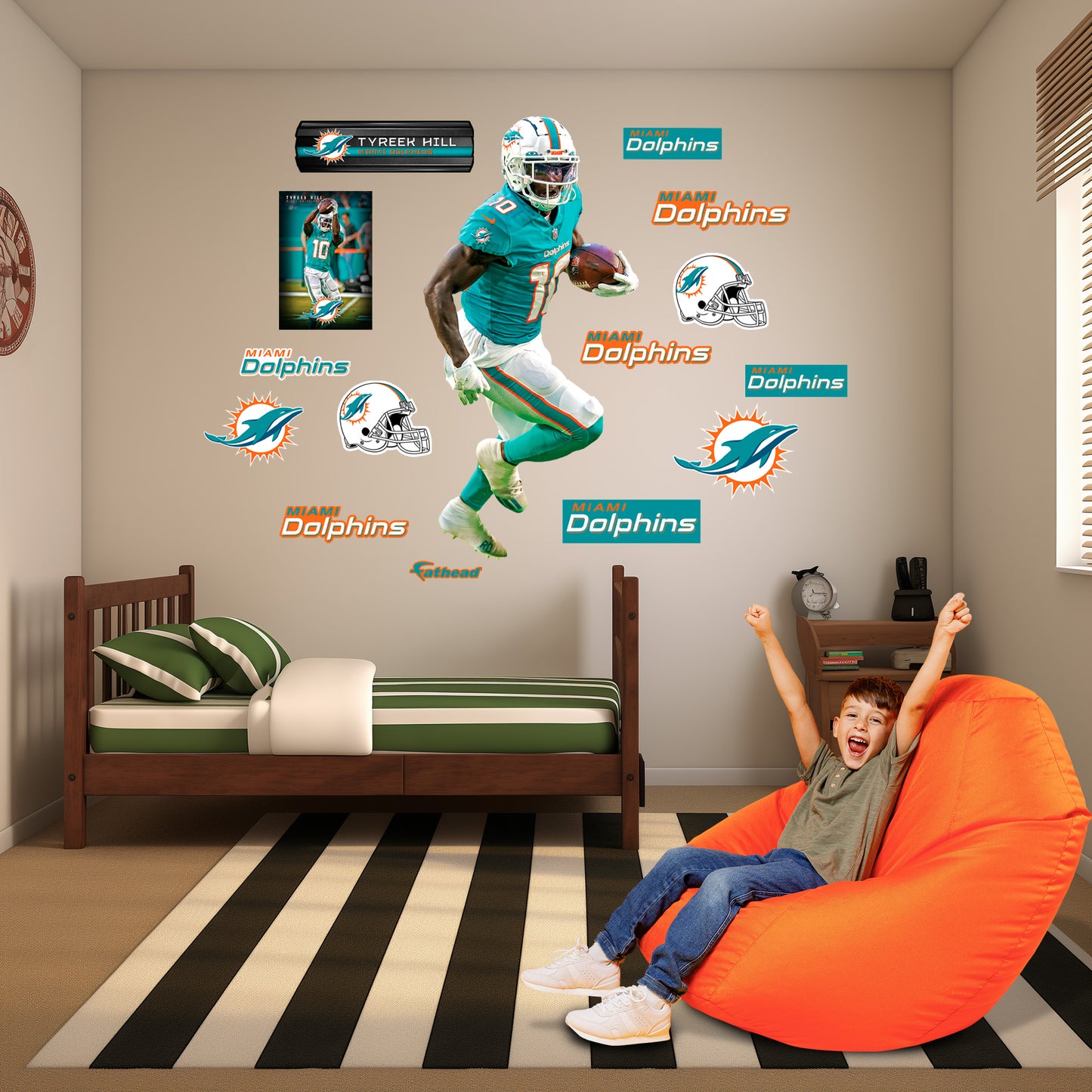 Tyreek Hill - RealBig Collection - Official NFL - Miami Dolphins - Reusable Vinyl Wall Decals #1