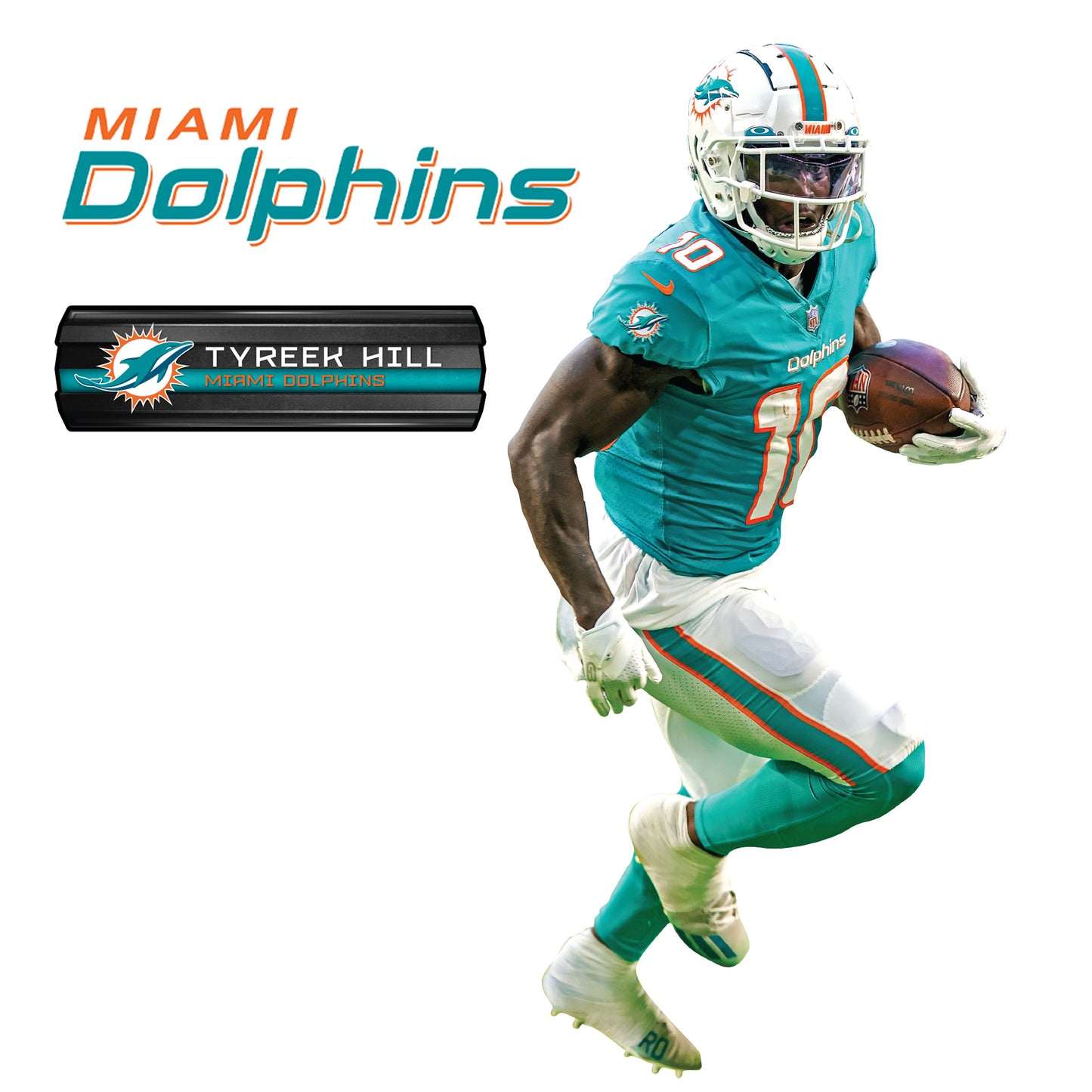 Tyreek Hill - RealBig Collection - Official NFL - Miami Dolphins - Reusable Vinyl Wall Decals #1