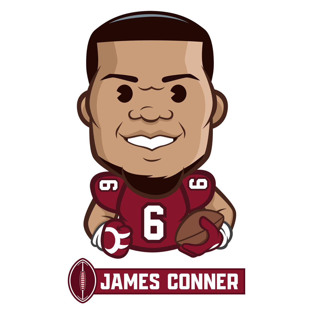 James Conner Emoji - RealBig Collection - Official NFLPA - Arizona Cardinals - Reusable Vinyl Wall Decals