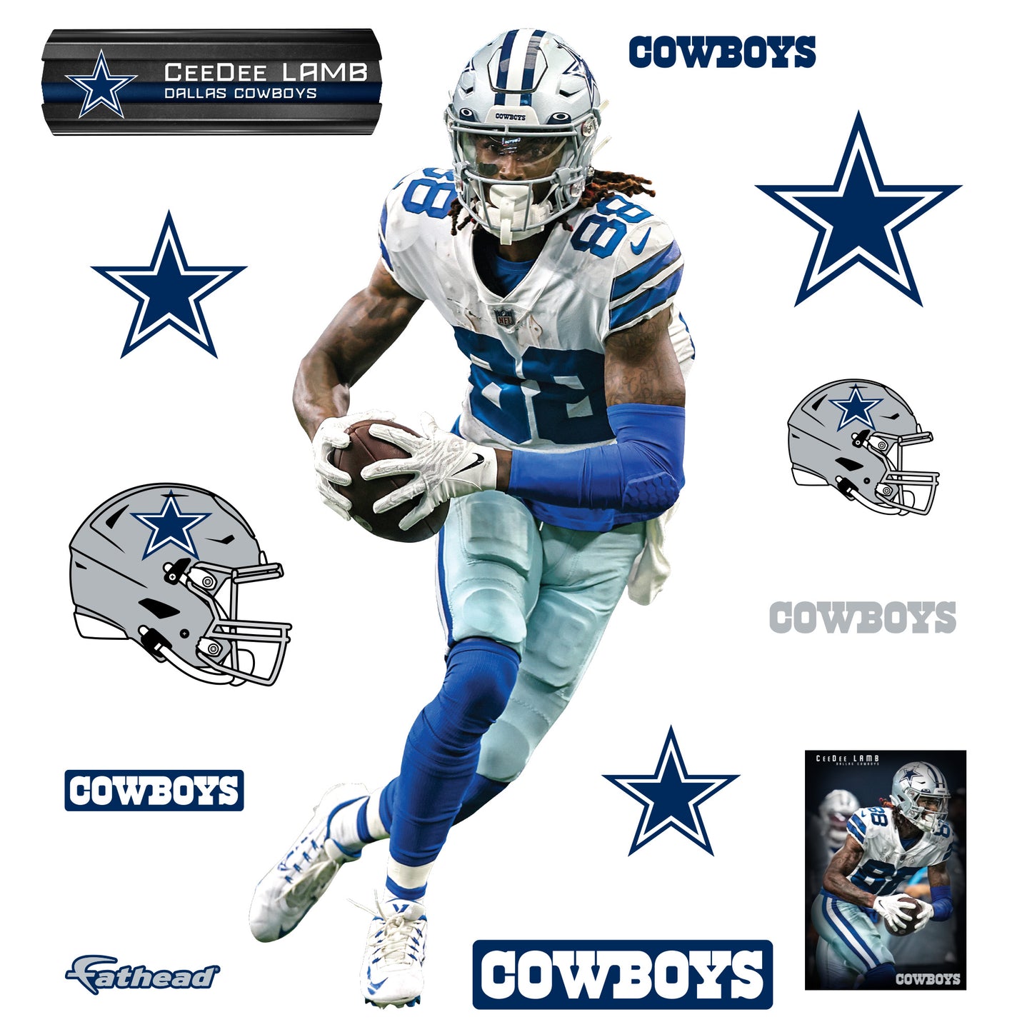 CeeDee Lamb - RealBig Collection - Official NFL - Dallas Cowboys - Reusable Vinyl Wall Decals #3