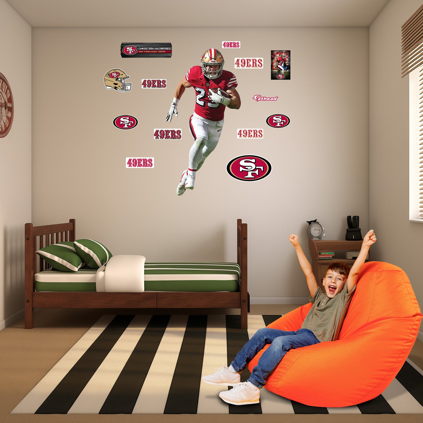 Christian McCaffrey - RealBig Collection - Official NFL - San Francisco 49ers - Reusable Vinyl Wall Decals #1