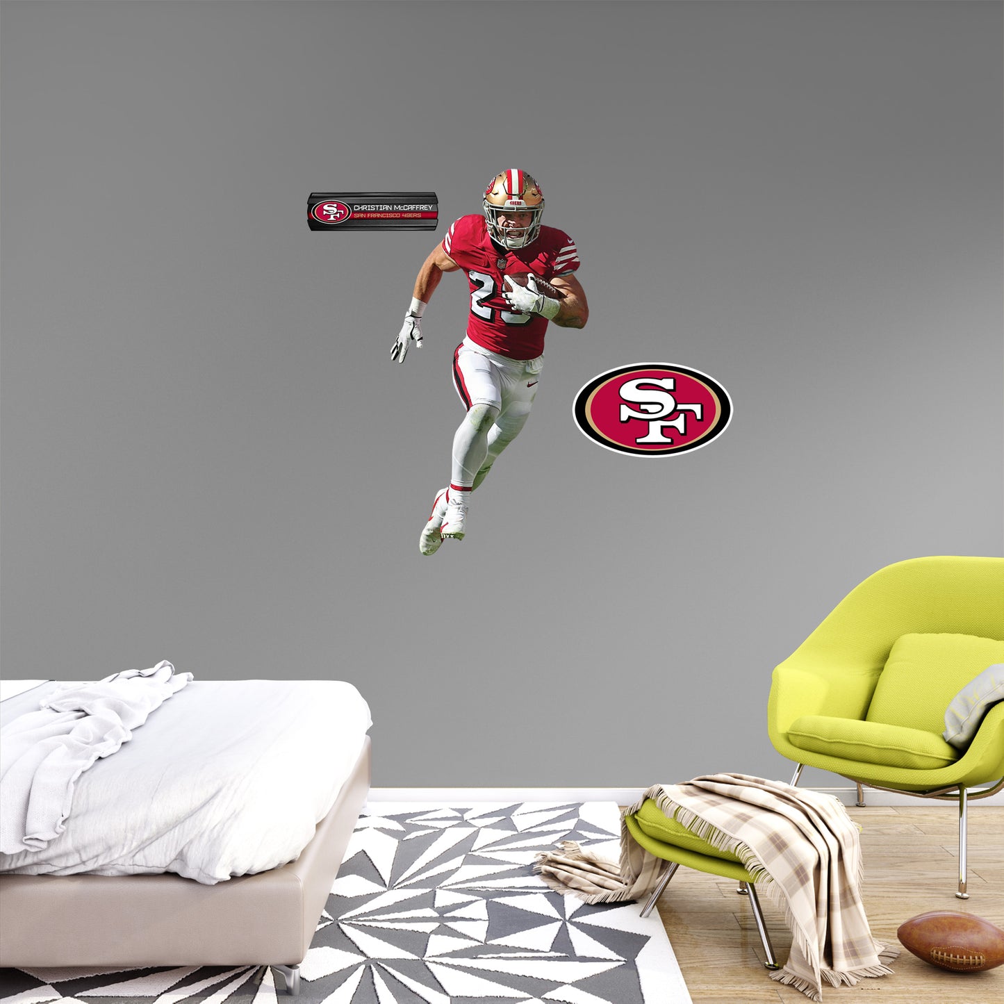 Christian McCaffrey - RealBig Collection - Official NFL - San Francisco 49ers - Reusable Vinyl Wall Decals #1