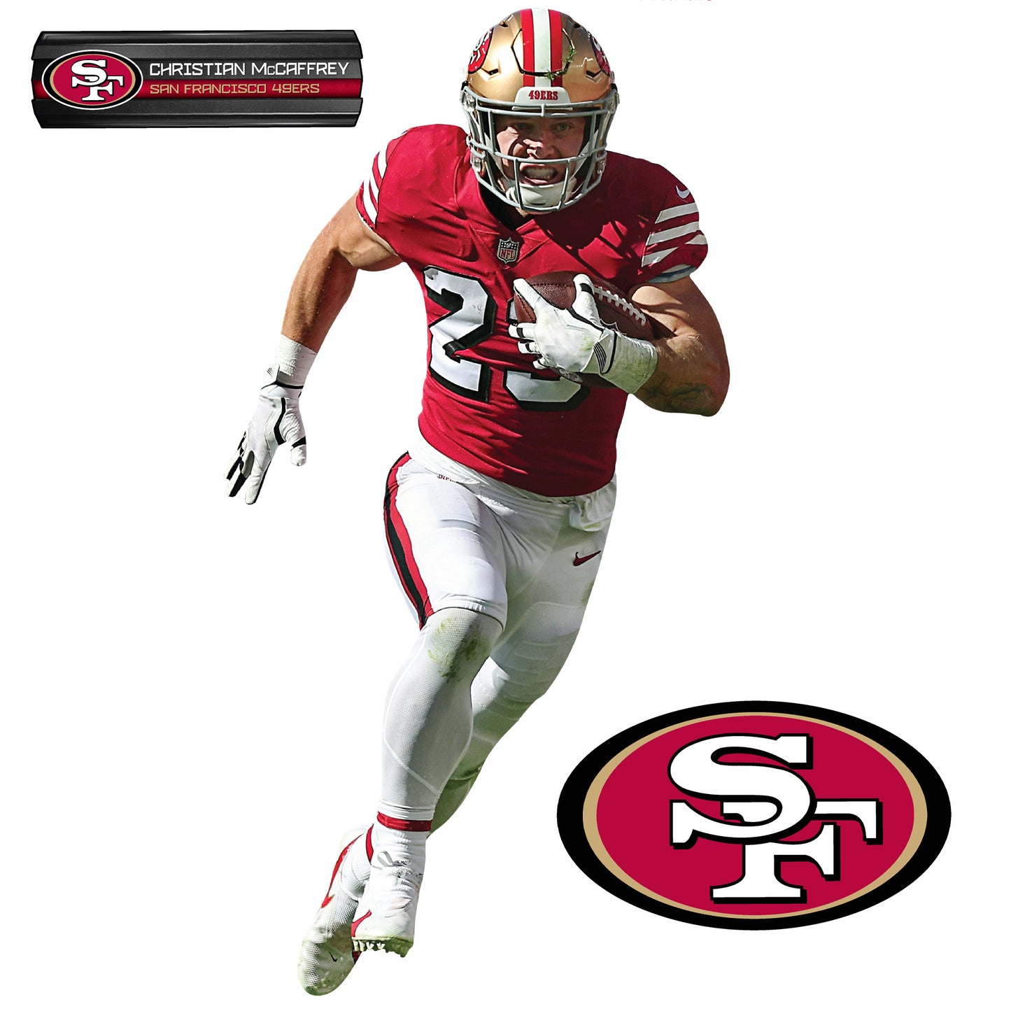 Christian McCaffrey - RealBig Collection - Official NFL - San Francisco 49ers - Reusable Vinyl Wall Decals #1