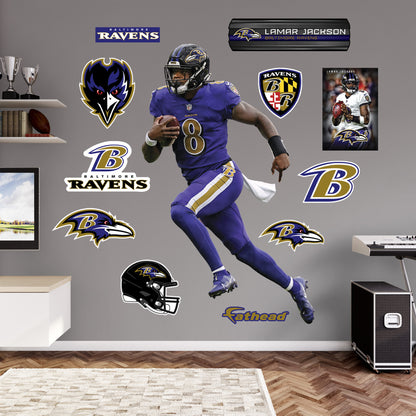 Baltimore Ravens: Lamar Jackson - Officially Licensed NFL Removable Adhesive Decal