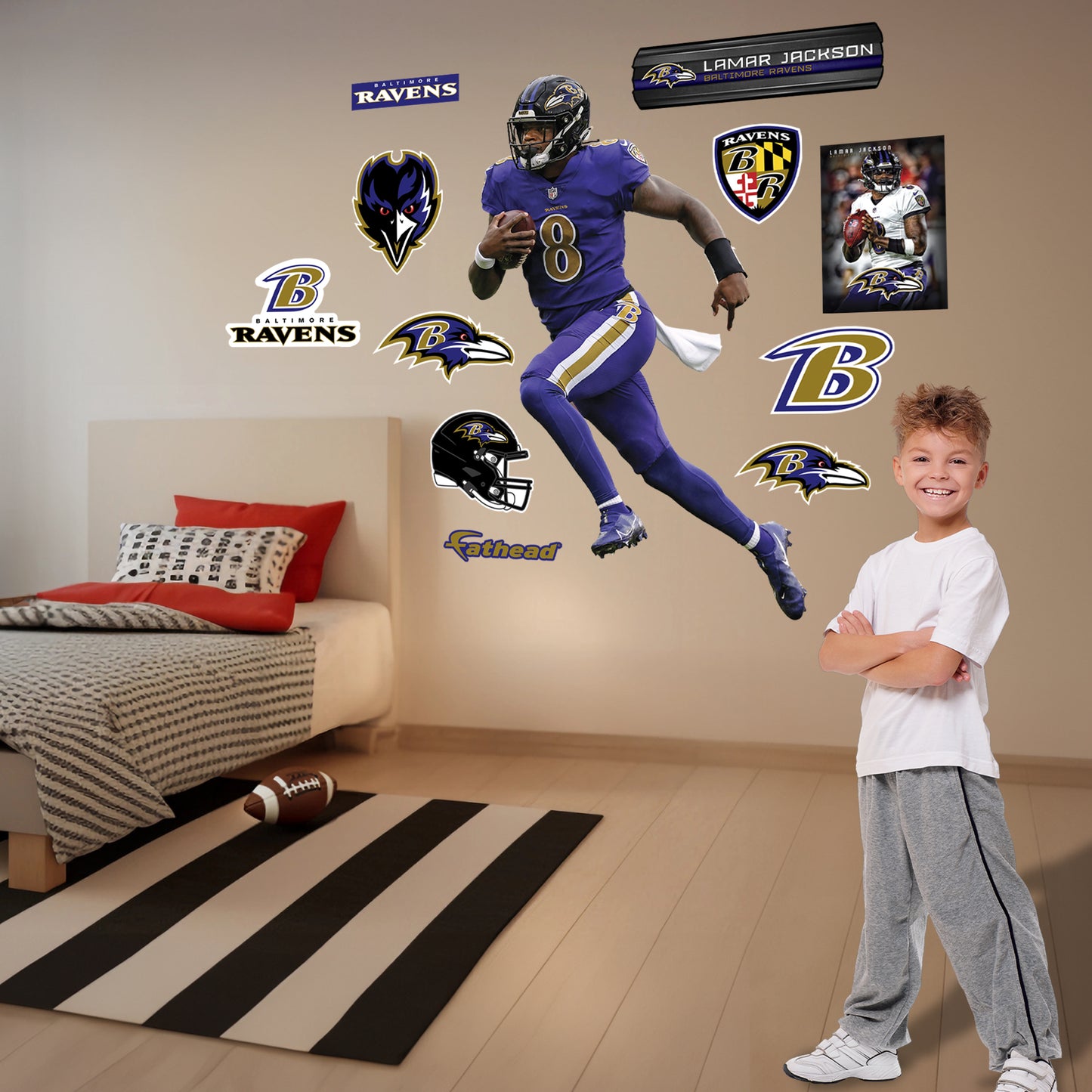 Baltimore Ravens: Lamar Jackson - Officially Licensed NFL Removable Adhesive Decal