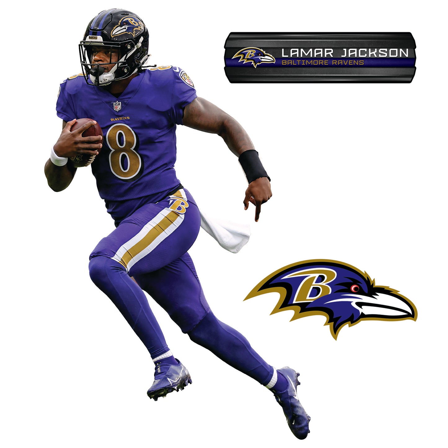 Baltimore Ravens: Lamar Jackson - Officially Licensed NFL Removable Adhesive Decal