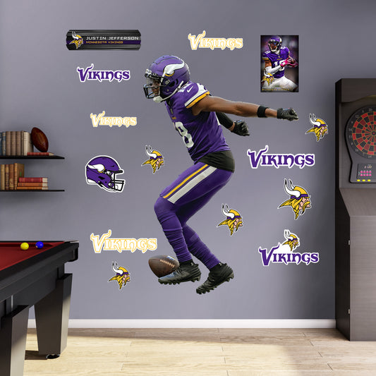 Minnesota Vikings: Justin Jefferson Griddy - Officially Licensed NFL Removable Adhesive Decal