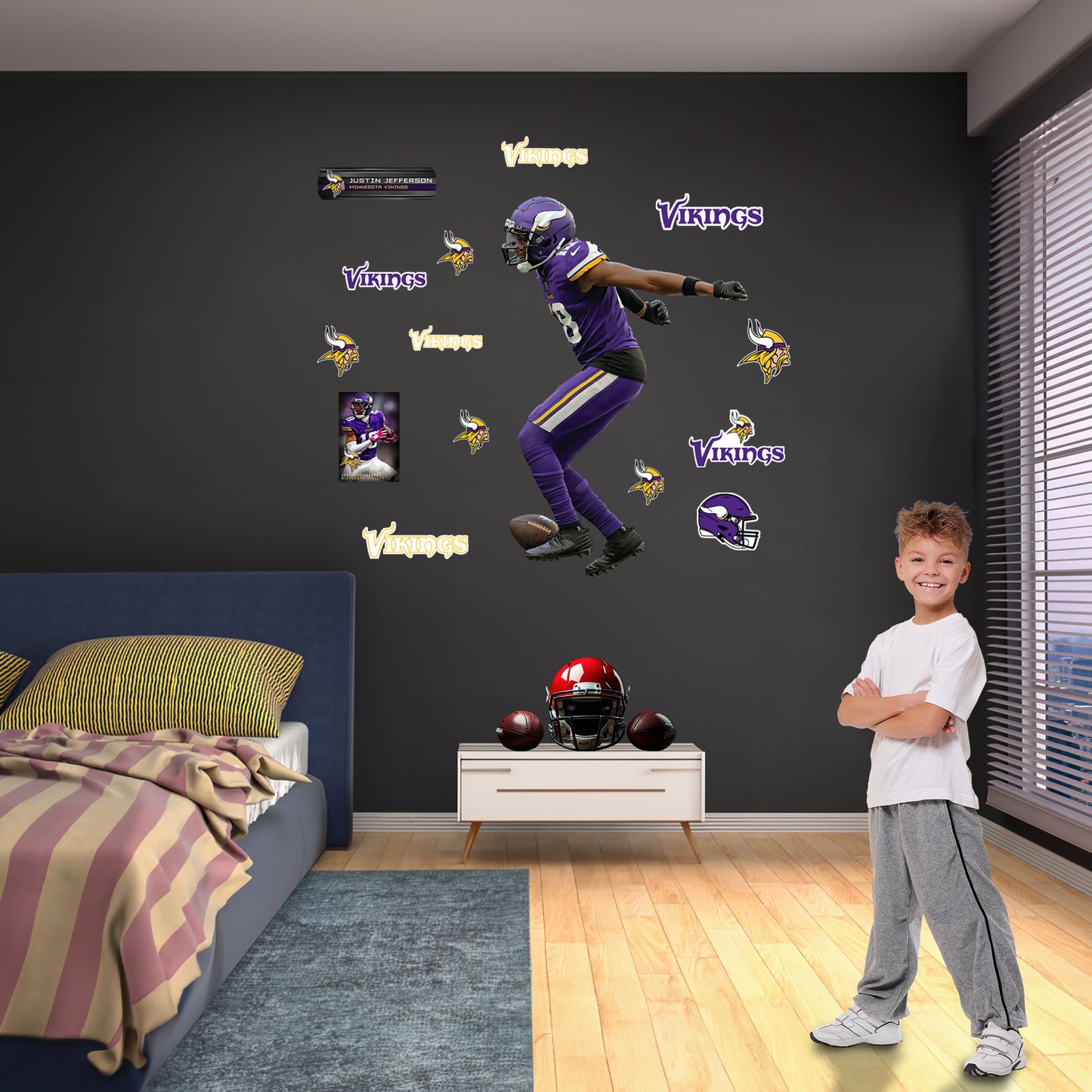 Justin Jefferson Griddy - RealBig Collection - Official NFL - Minnesota Vikings - Reusable Vinyl Wall Decals