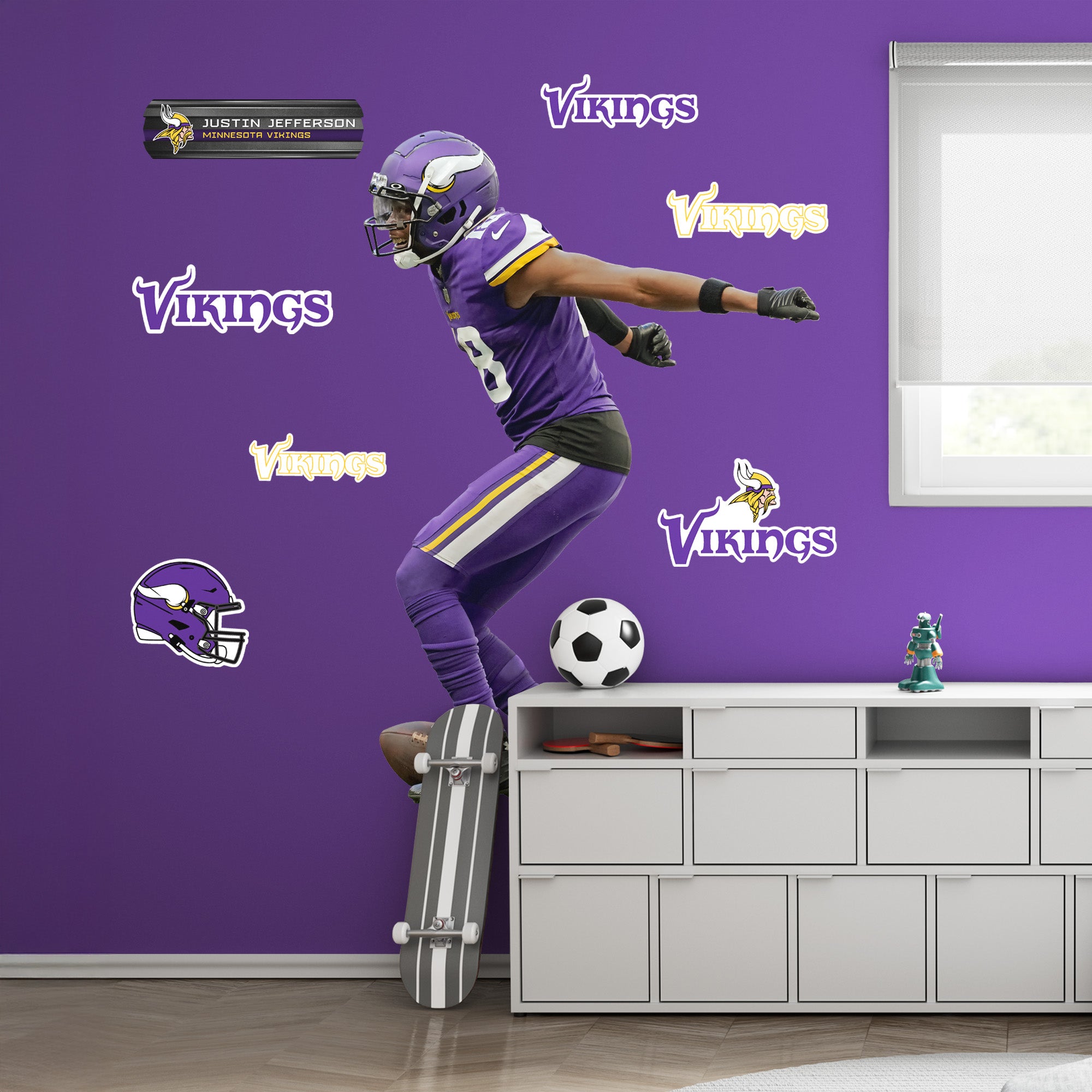 Justin Jefferson - Griddy - Official NFL - Reusable Vinyl Wall