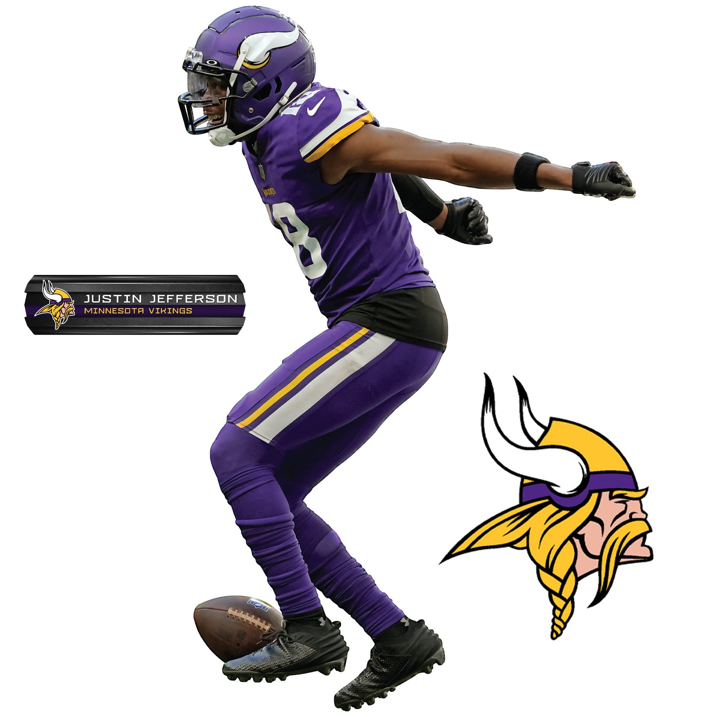 Justin Jefferson Griddy - RealBig Collection - Official NFL - Minnesota Vikings - Reusable Vinyl Wall Decals