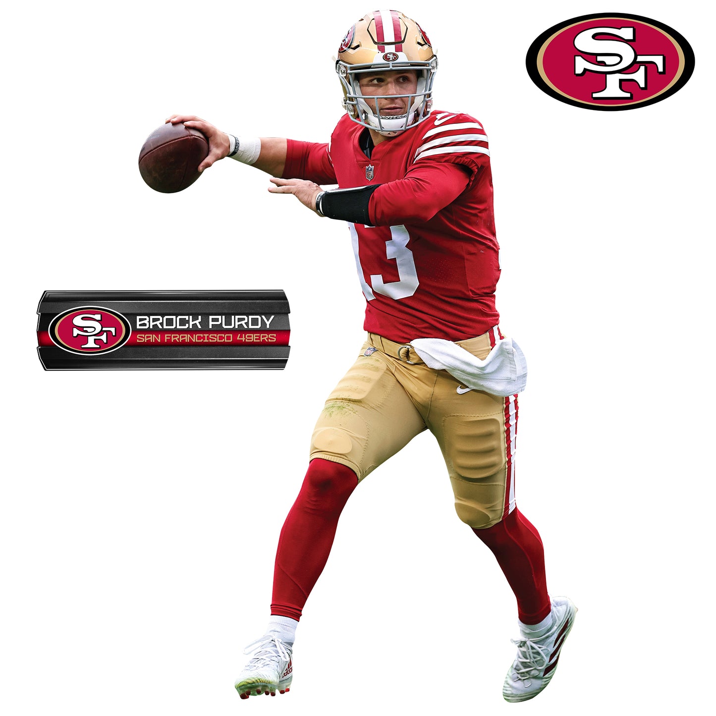 Brock Purdy - RealBig Collection - Official NFL - San Francisco 49ers - Reusable Vinyl Wall Decals