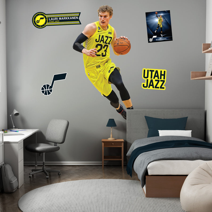 Lauri Markkanen - RealBig Collection - Official NBA - Utah Jazz - Reusable Vinyl Wall Decals