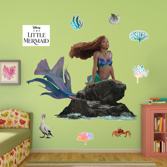 The Little Mermaid:  Ariel Rock RealBig        - Officially Licensed Disney Removable     Adhesive Decal