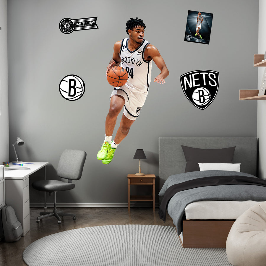 Cam Thomas - RealBig Collection - Official NBA - Brooklyn Nets - Reusable Vinyl Wall Decals