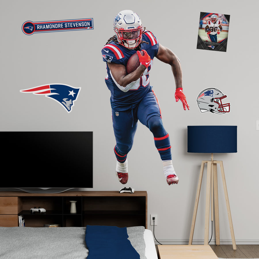 Rhamondre Stevenson - RealBig Power Drive Collection - Official NFL - New England Patriots - Reusable Vinyl Wall Decals