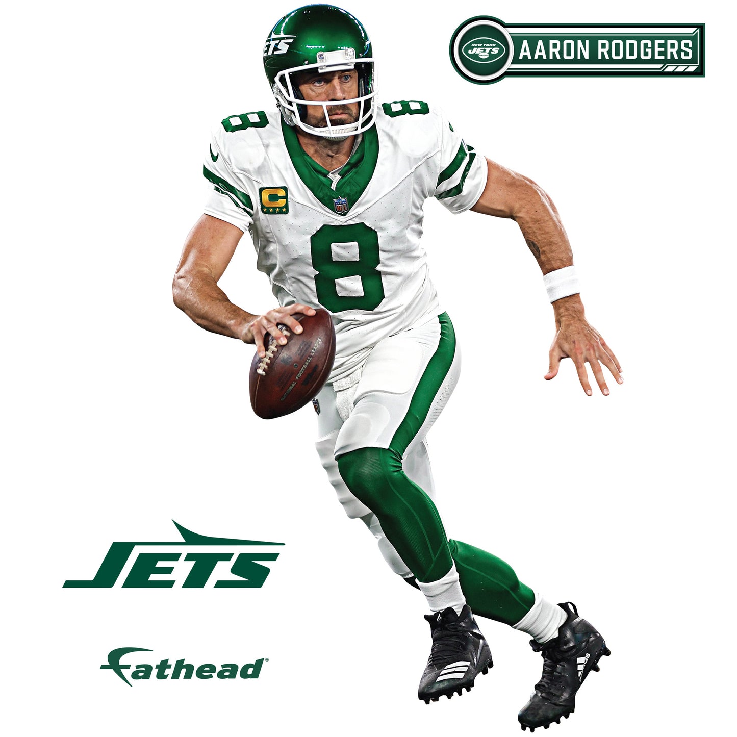 New York Jets: Aaron Rodgers Throwback        - Officially Licensed NFL Removable     Adhesive Decal