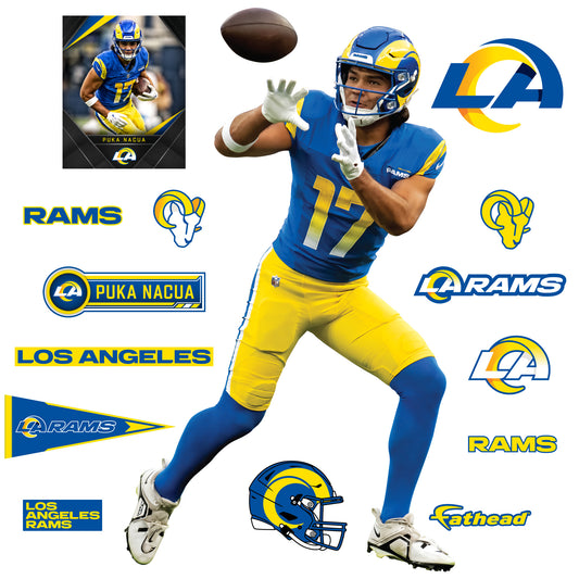 Los Angeles Rams: Puka Nacua         - Officially Licensed NFL Removable     Adhesive Decal