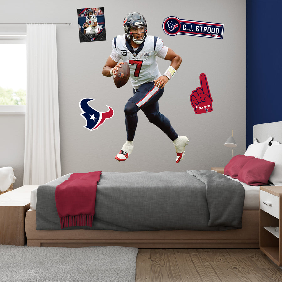 C.J. Stroud - RealBig Away Jersey Collection - Official NFL - Houston Texans - Reusable Vinyl Wall Decals