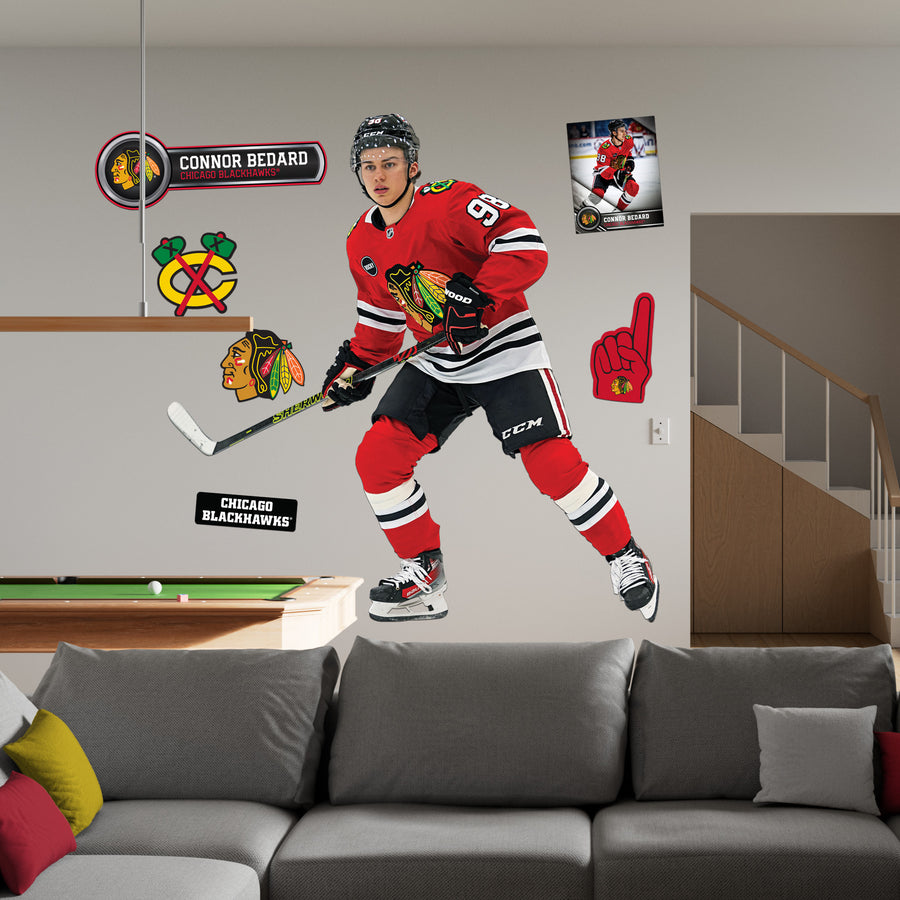 Connor Bedard - RealBig Collection - Official NHL - Chicago Blackhawks - Reusable Vinyl Wall Decals