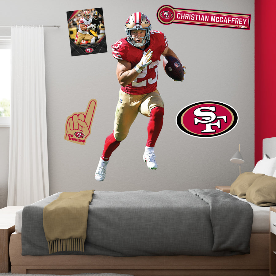 Christian McCaffrey - RealBig Niner Dash Collection - Official NFL - San Francisco 49ers - Reusable Vinyl Wall Decals