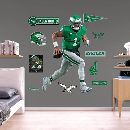 Jalen Hurts - RealBig Throwback Collection - Official NFL - Philadelphia Eagles - Reusable Vinyl Wall Decals