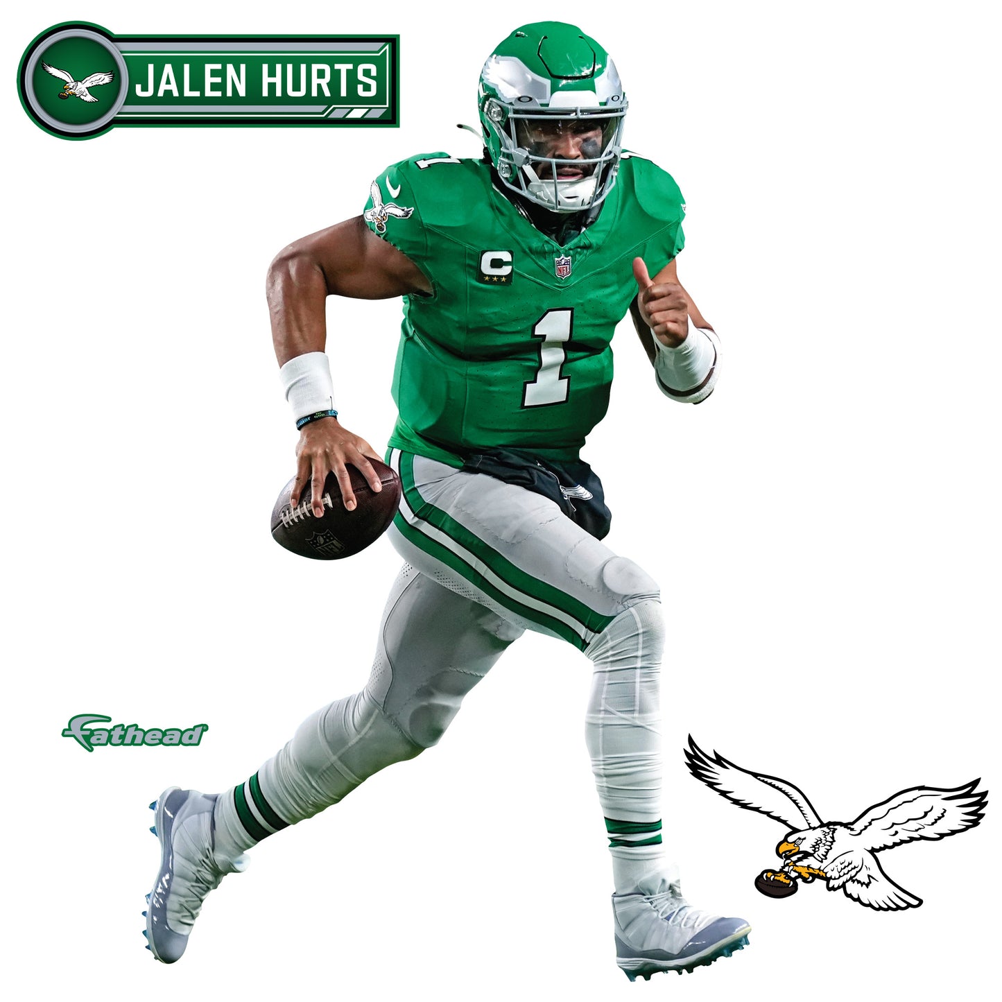 Jalen Hurts - RealBig Throwback Collection - Official NFL - Philadelphia Eagles - Reusable Vinyl Wall Decals