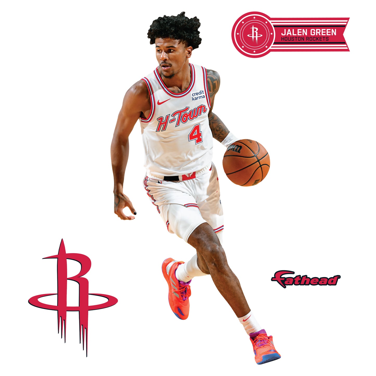 Houston Rockets: Jalen Green City Jersey        - Officially Licensed NBA Removable     Adhesive Decal