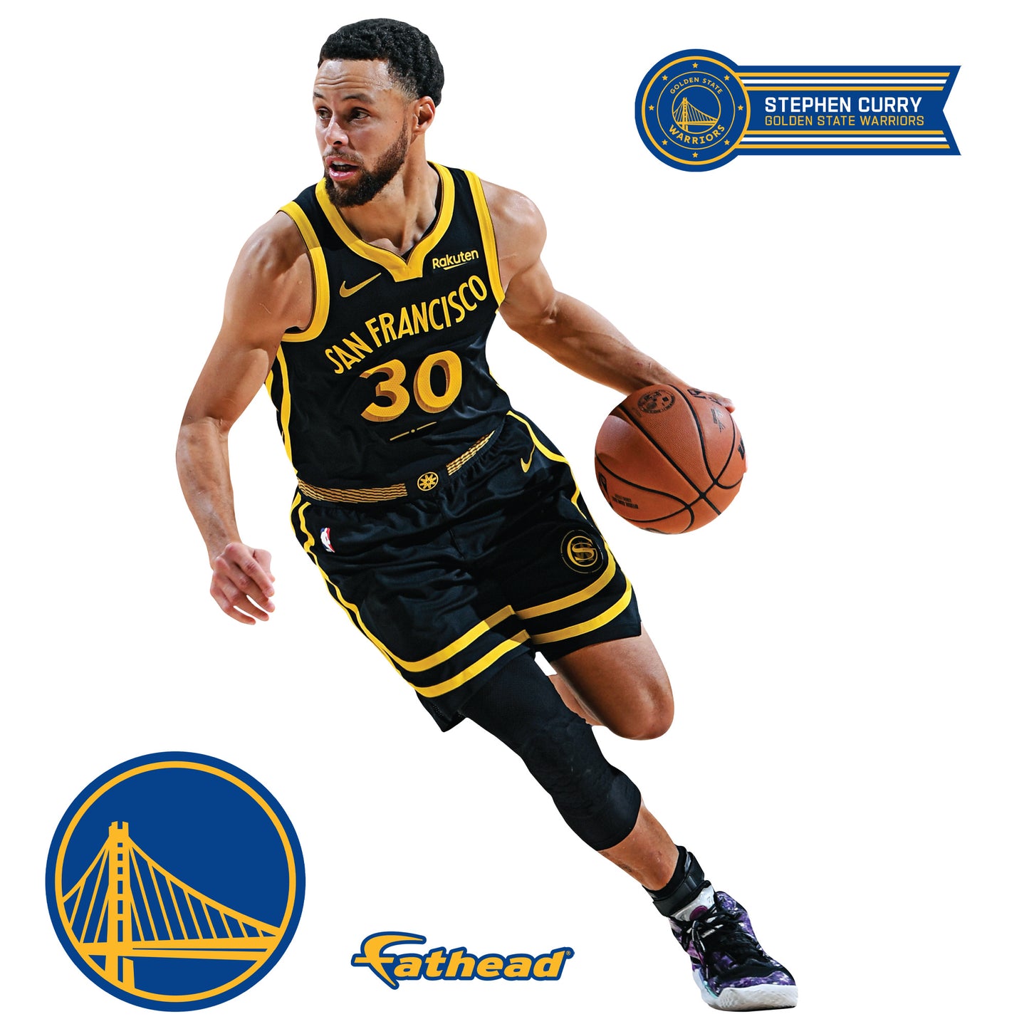 Golden State Warriors: Stephen Curry City Jersey        - Officially Licensed NBA Removable     Adhesive Decal