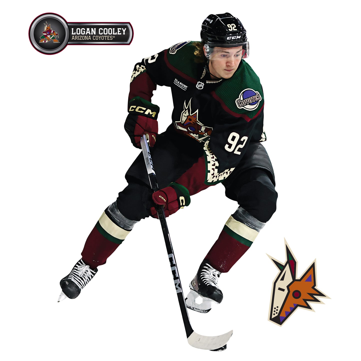 Arizona Coyotes: Logan Cooley         - Officially Licensed NHL Removable     Adhesive Decal