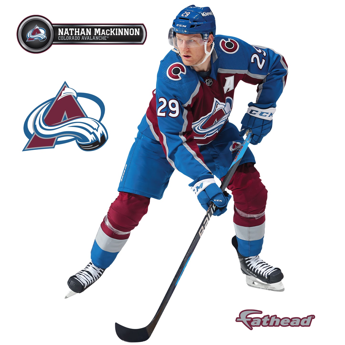 Colorado Avalanche: Nathan MacKinnon         - Officially Licensed NHL Removable     Adhesive Decal