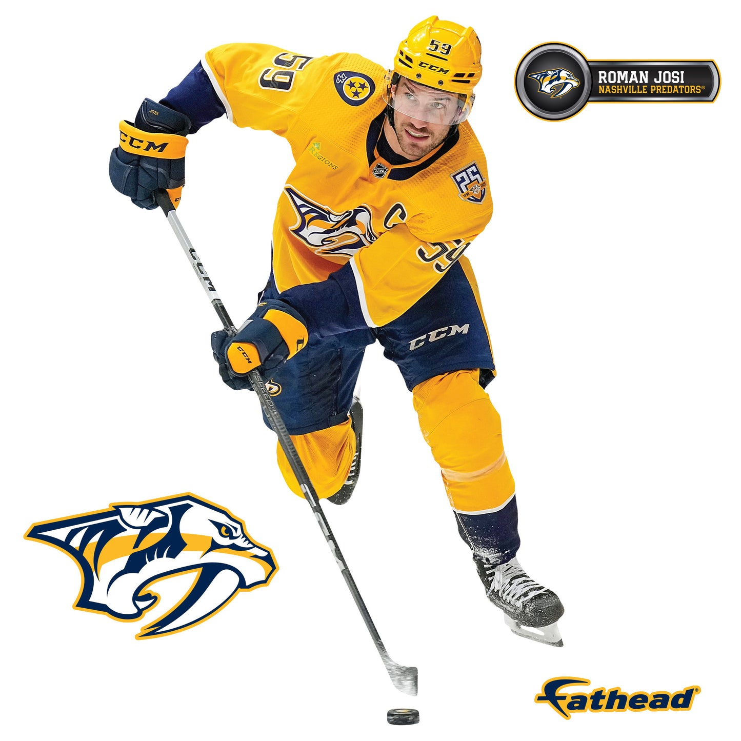 Nashville Predators: Roman Josi         - Officially Licensed NHL Removable     Adhesive Decal