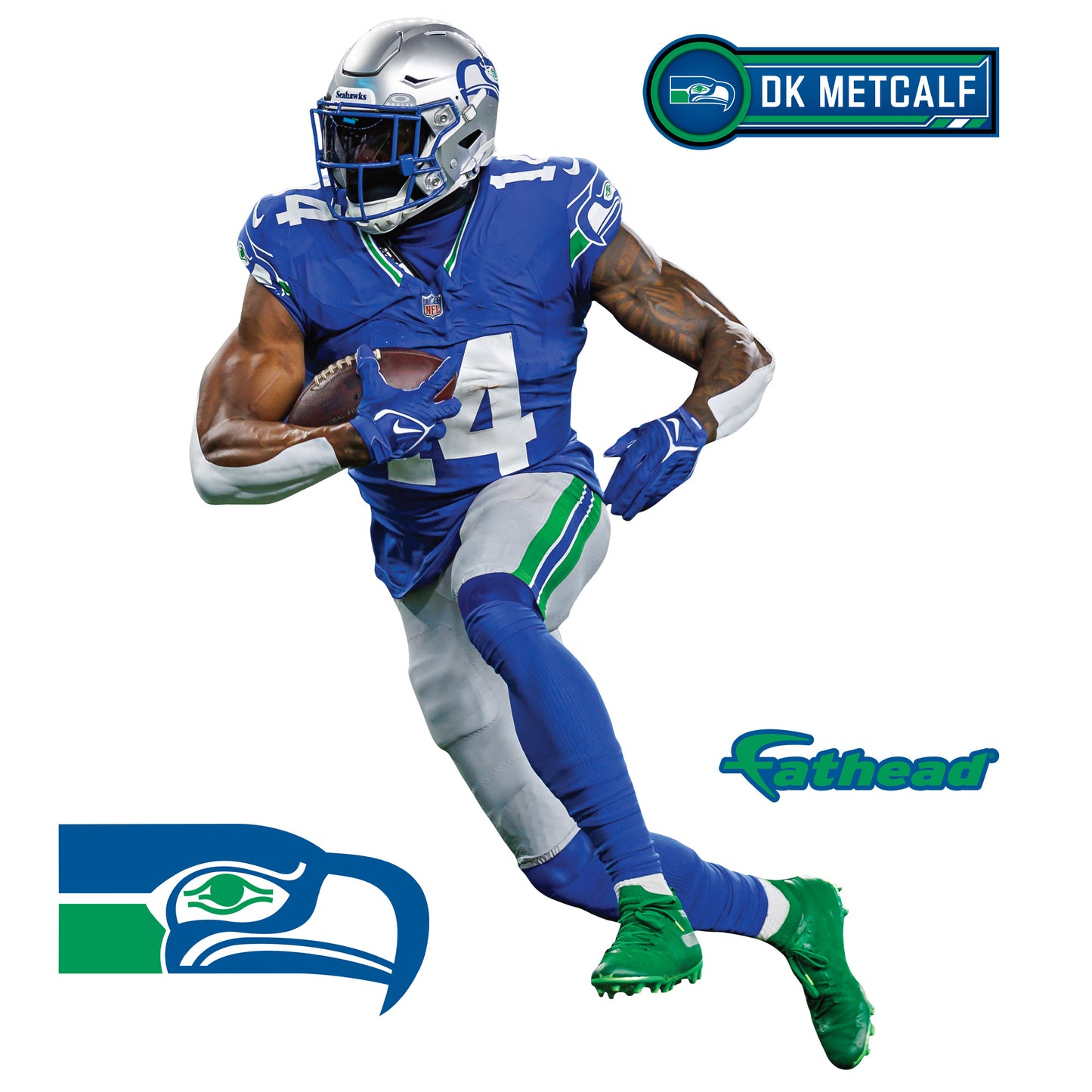 Seattle Seahawks: DK Metcalf Throwback        - Officially Licensed NFL Removable     Adhesive Decal