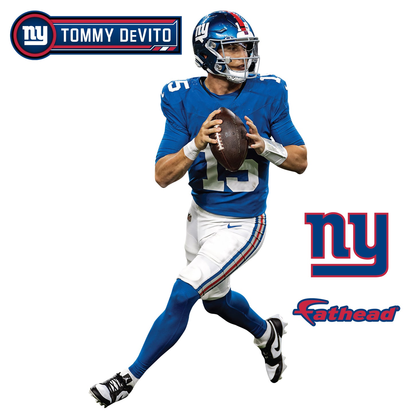 New York Giants: Tommy DeVito         - Officially Licensed NFL Removable     Adhesive Decal