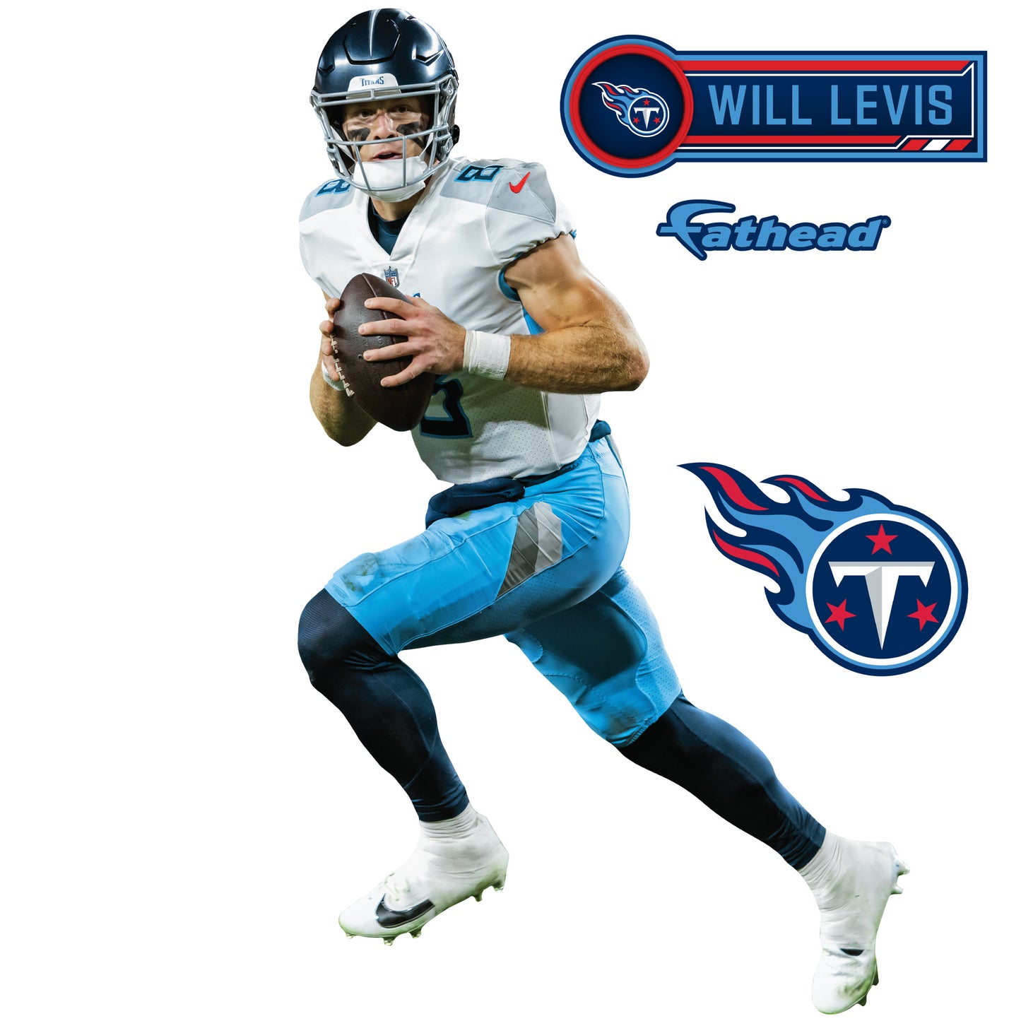 Tennessee Titans: Will Levis         - Officially Licensed NFL Removable     Adhesive Decal