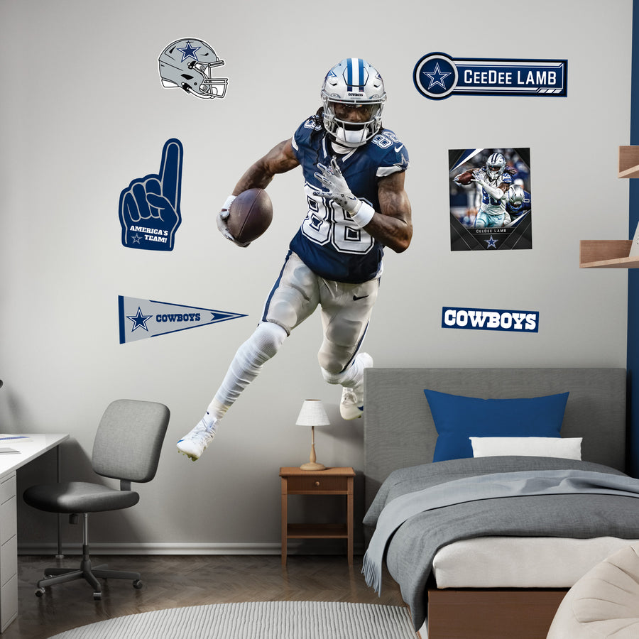 Ceedee Lamb - RealBig Star Power Sprint Collection - Official NFL - Dallas Cowboys - Reusable Vinyl Wall Decals