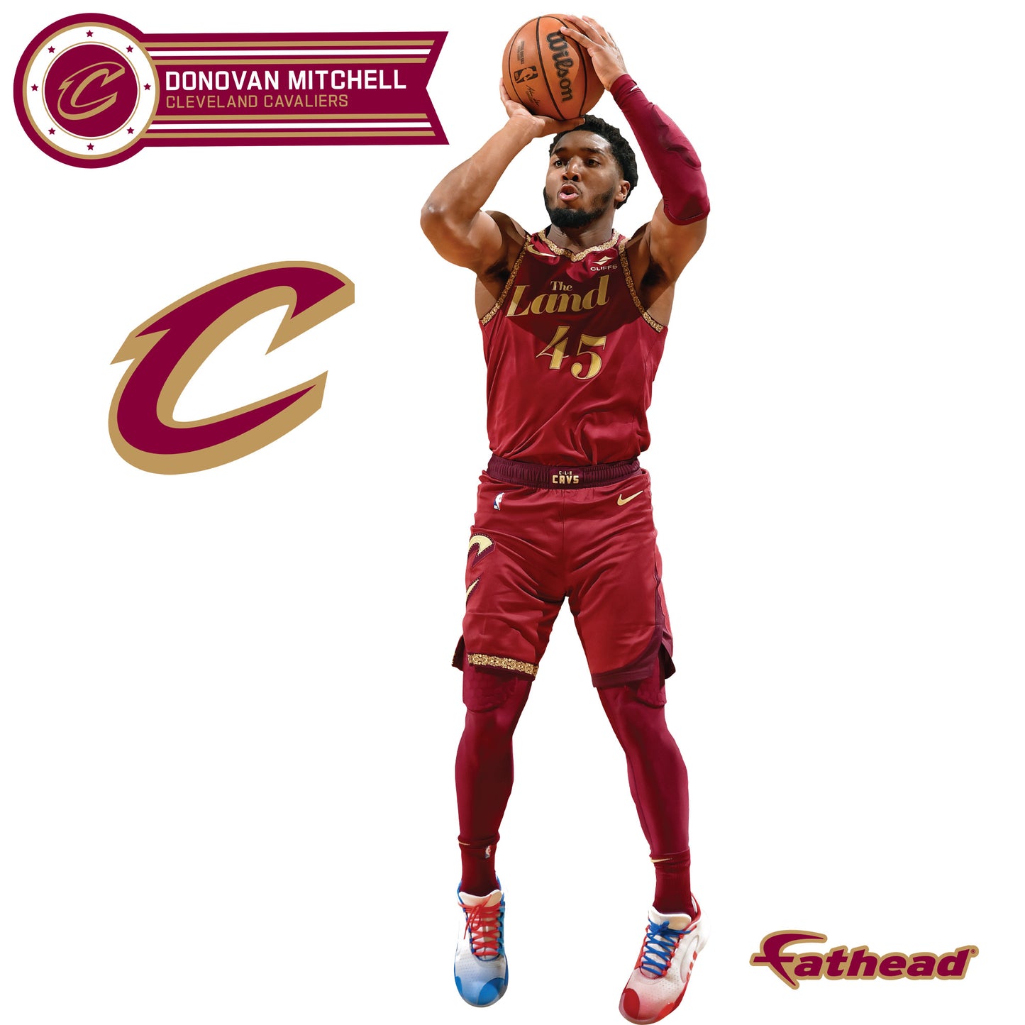 Cleveland Cavaliers: Donovan Mitchell Shooting        - Officially Licensed NBA Removable     Adhesive Decal