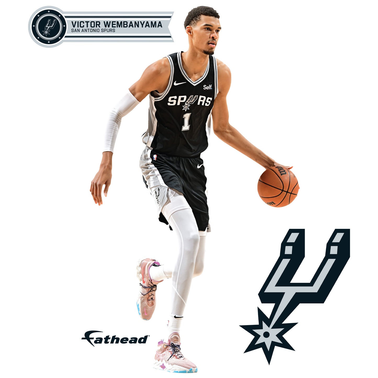 San Antonio Spurs: Victor Wembanyama Icon Jersey        - Officially Licensed NBA Removable     Adhesive Decal