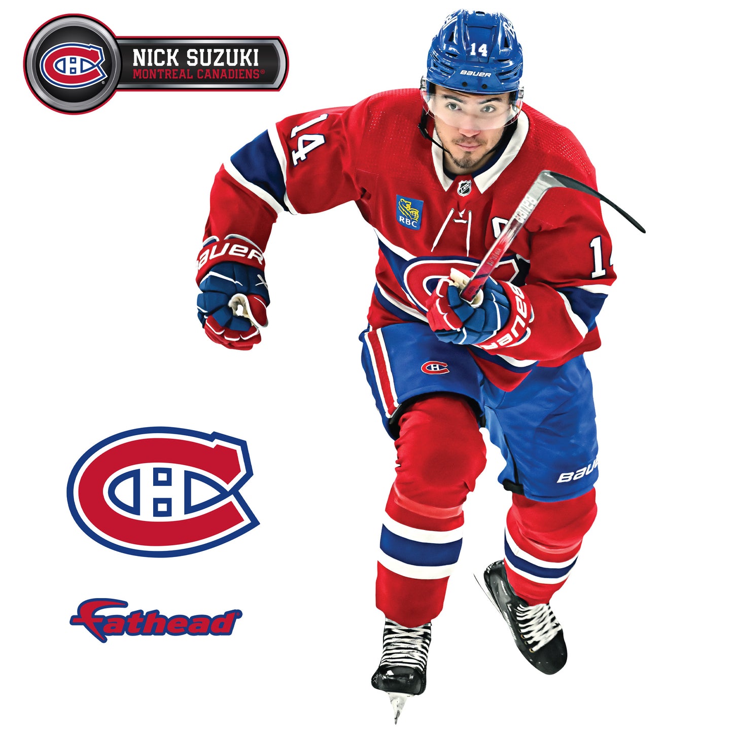 Montreal Canadiens: Nick Suzuki         - Officially Licensed NHL Removable     Adhesive Decal