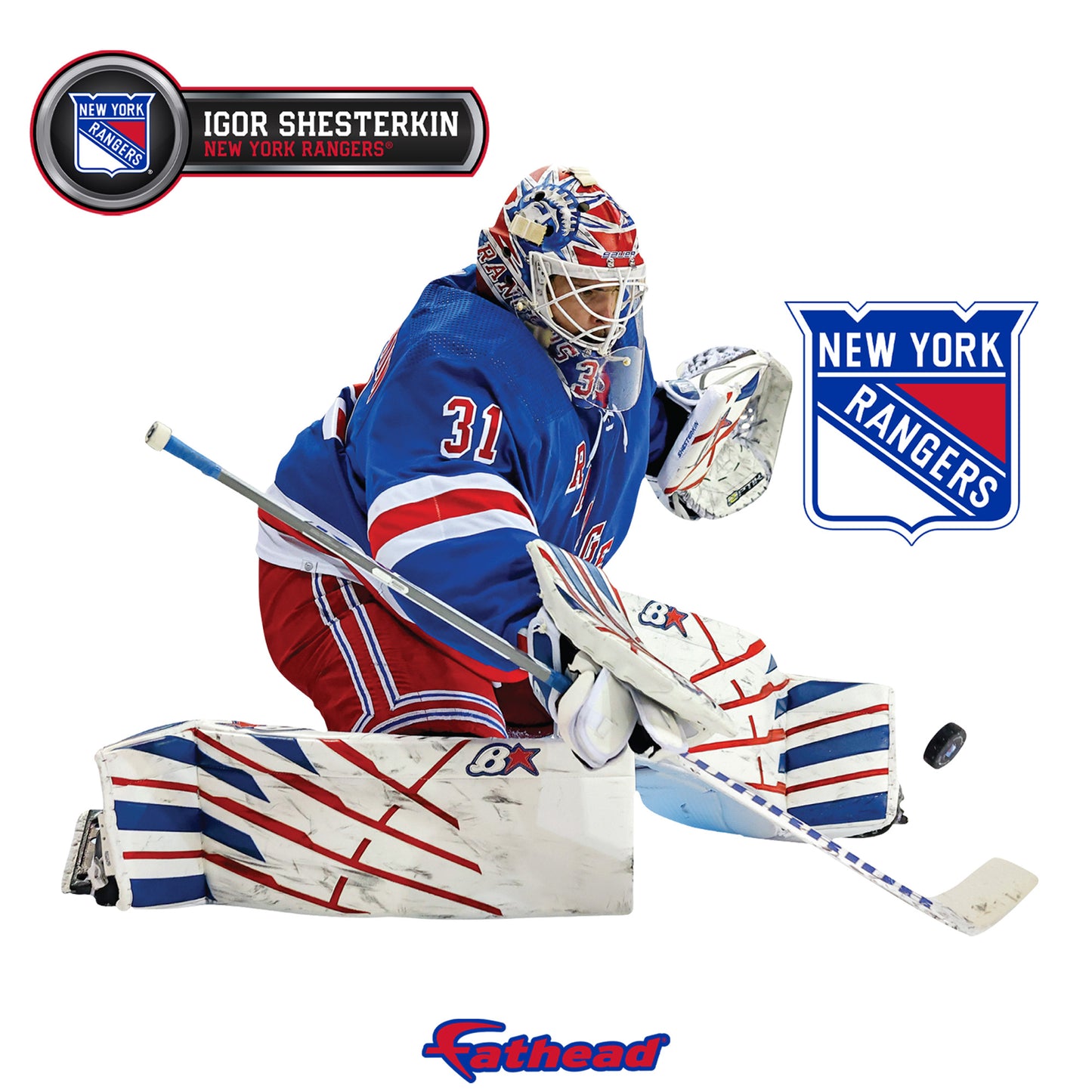 New York Rangers: Igor Shesterkin         - Officially Licensed NHL Removable     Adhesive Decal