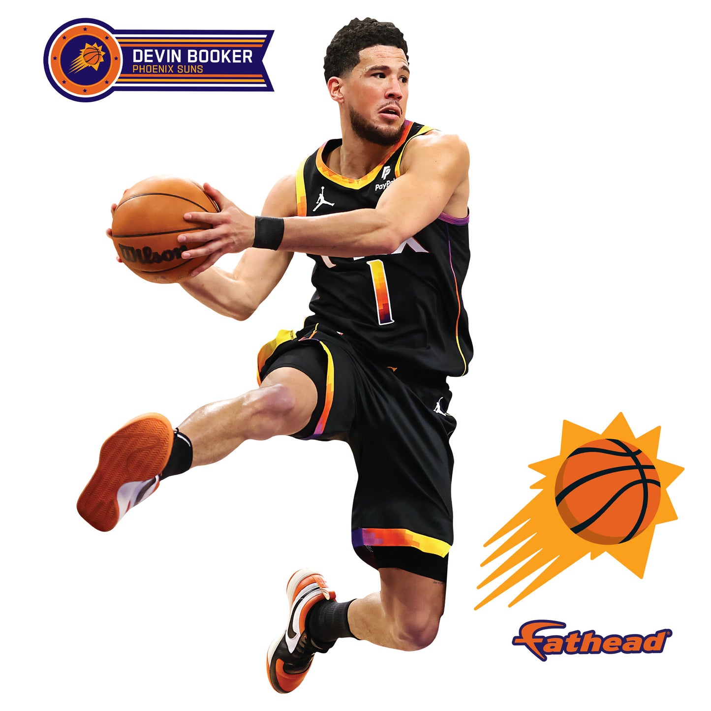 Phoenix Suns: Devin Booker Statement Jersey        - Officially Licensed NBA Removable     Adhesive Decal