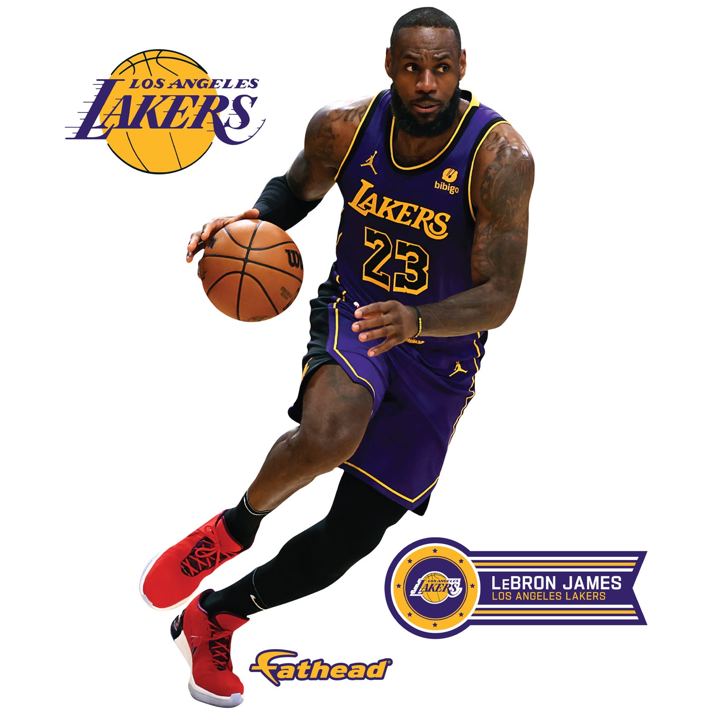 Los Angeles Lakers: LeBron James Statement Jersey        - Officially Licensed NBA Removable     Adhesive Decal