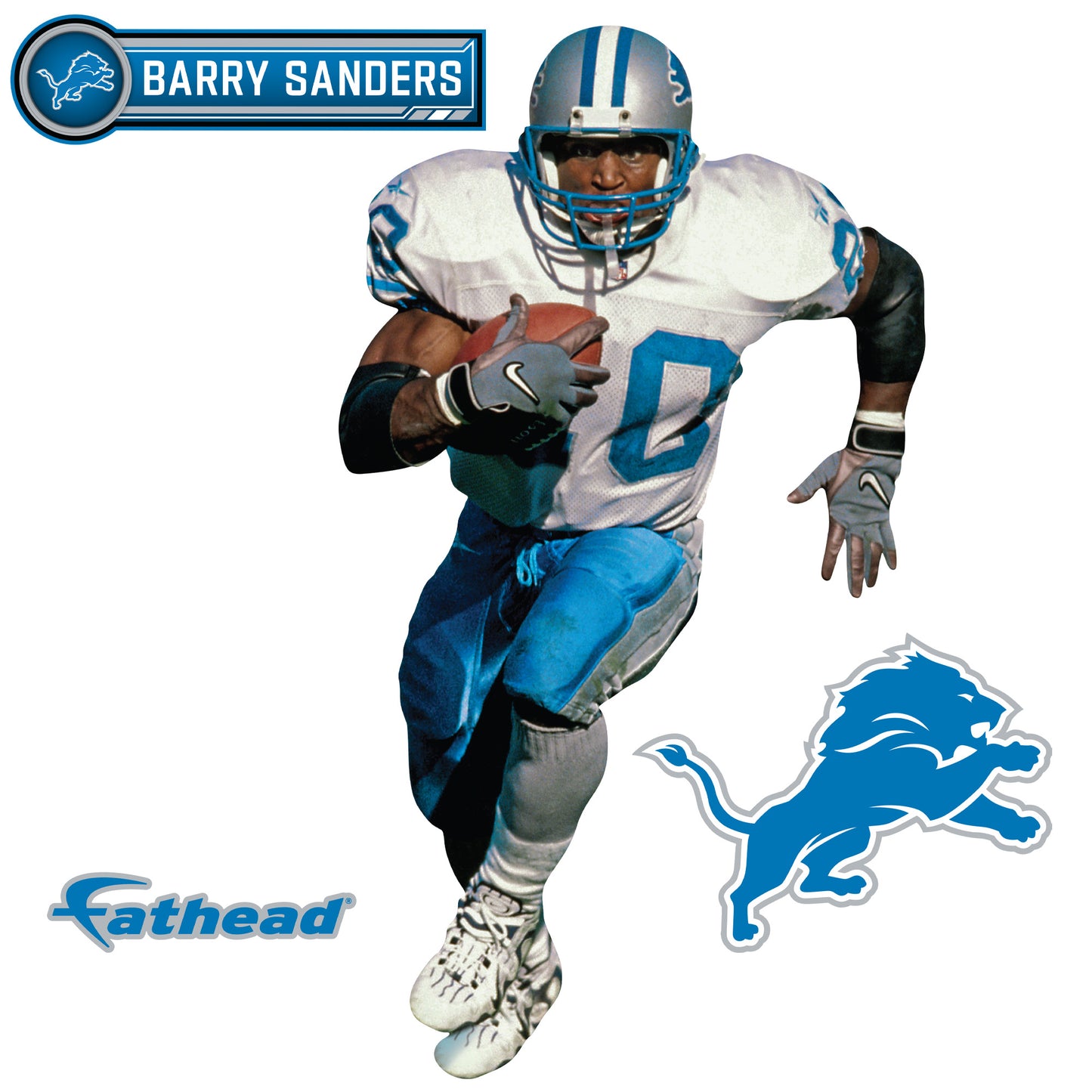 Detroit Lions: Barry Sanders Away Jersey Legend        - Officially Licensed NFL Removable     Adhesive Decal