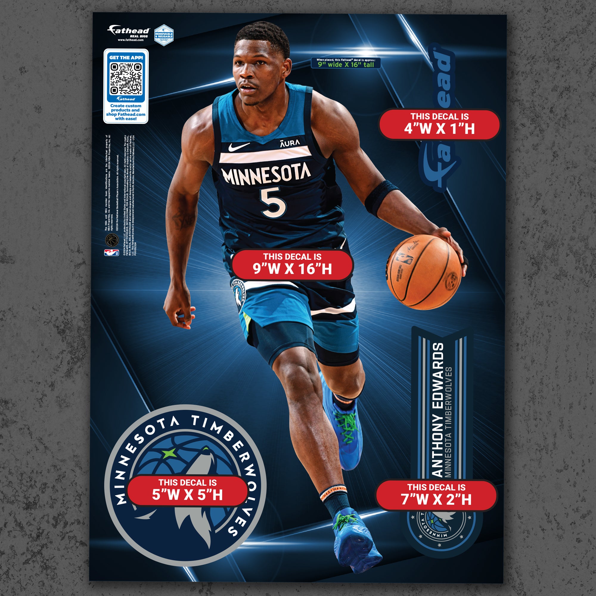 Anthony Edwards - RealBig Icon Jersey Collection - Official NBA - Minn ...