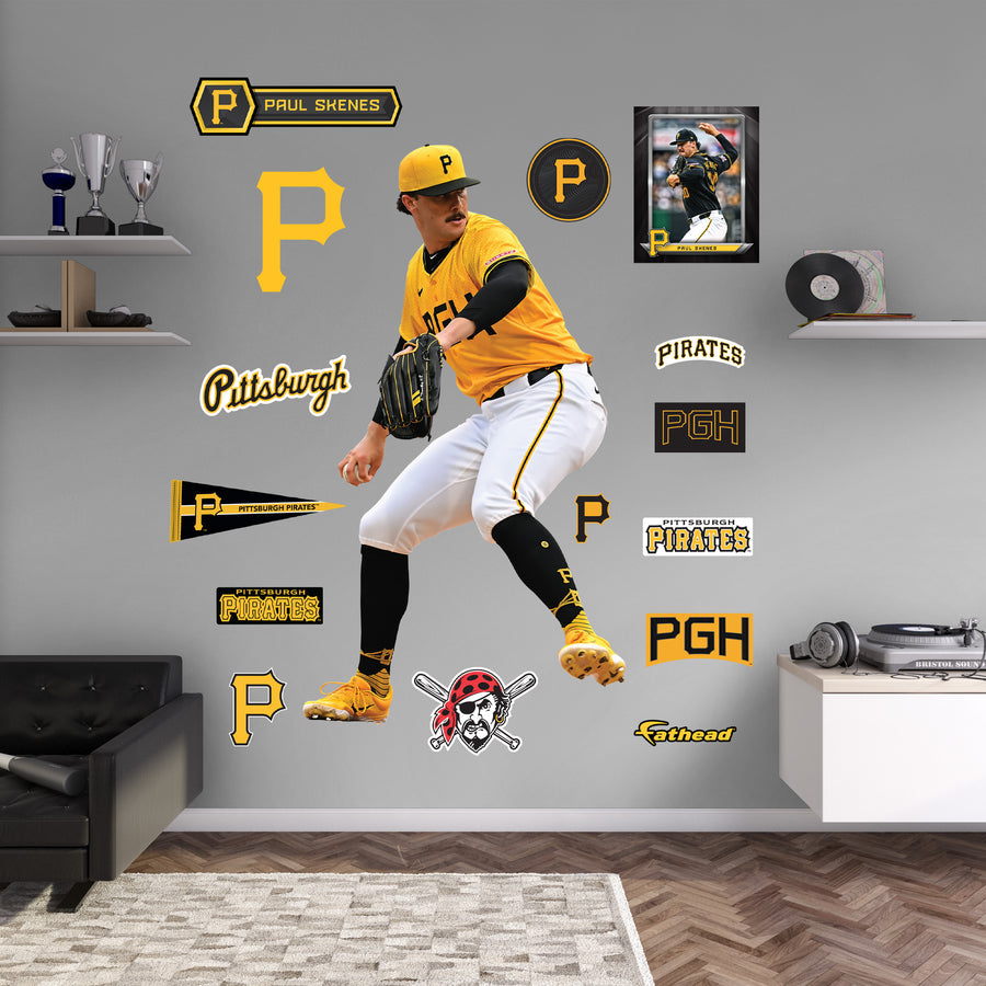 Paul Skenes - Realbig City Connect Collection - Official MLB - Pittsburgh Pirates - Reusable Vinyl Wall Decals